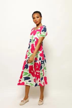 ALICIA GARDENIA FRESH FLORAL DRESS