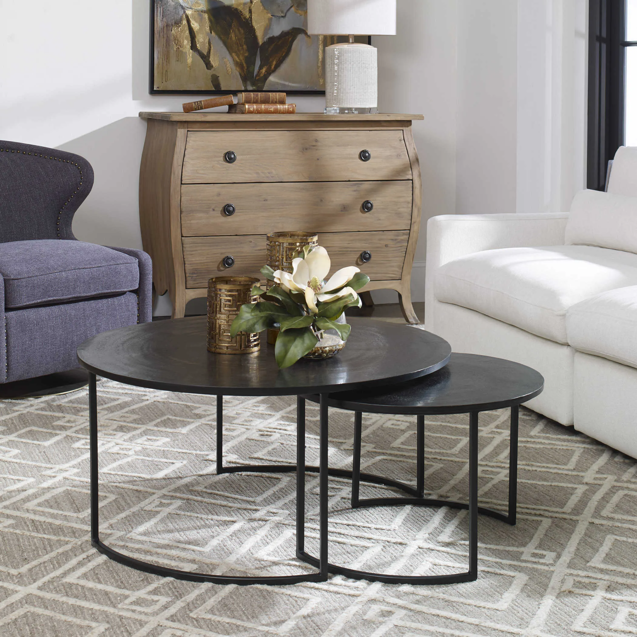 Barnette Modern Nesting Coffee Tables Set of 2