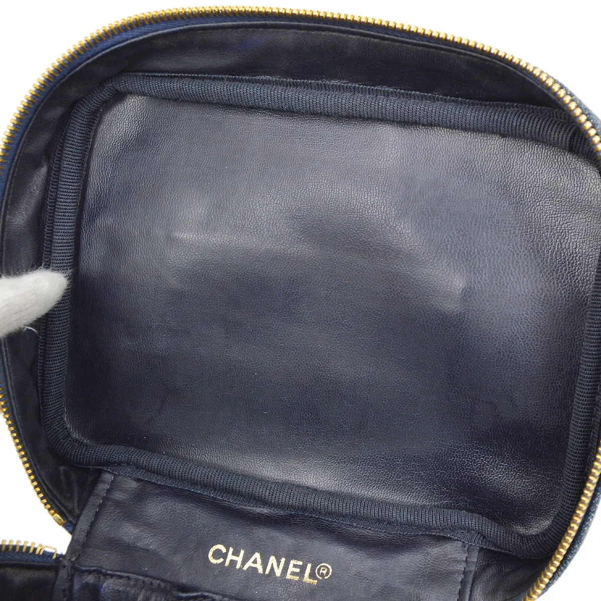 CHANEL 1996-1997 Timeless Vanity Handbag Denim