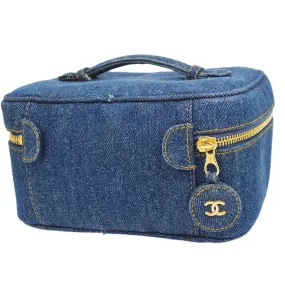 CHANEL 1996-1997 Timeless Vanity Handbag Denim