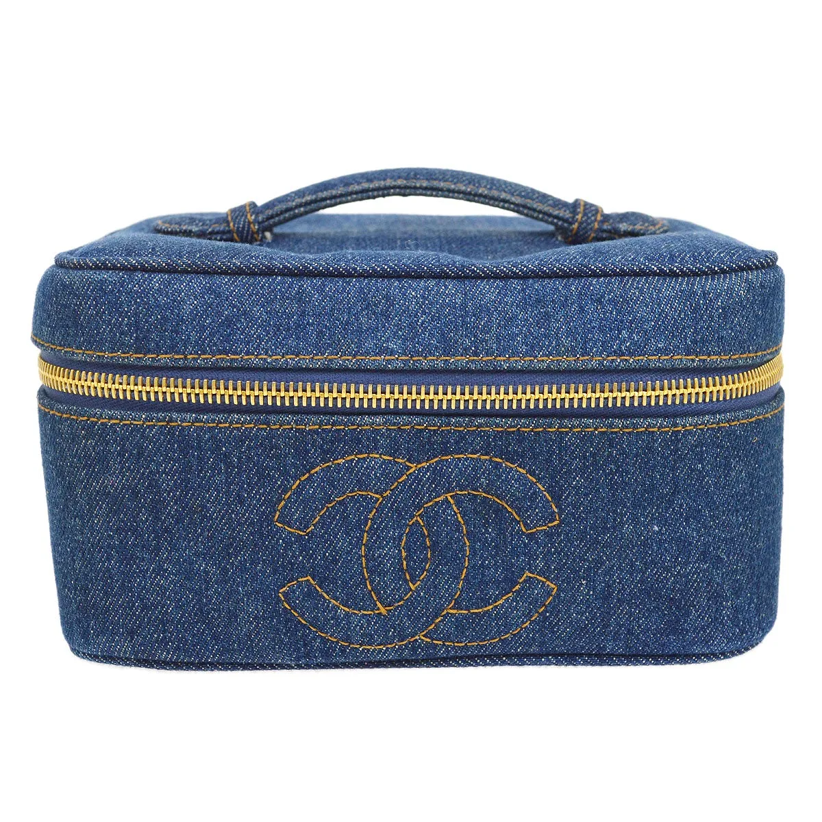 CHANEL 1996-1997 Timeless Vanity Handbag Denim