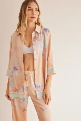 Classic floral satin pyjamas