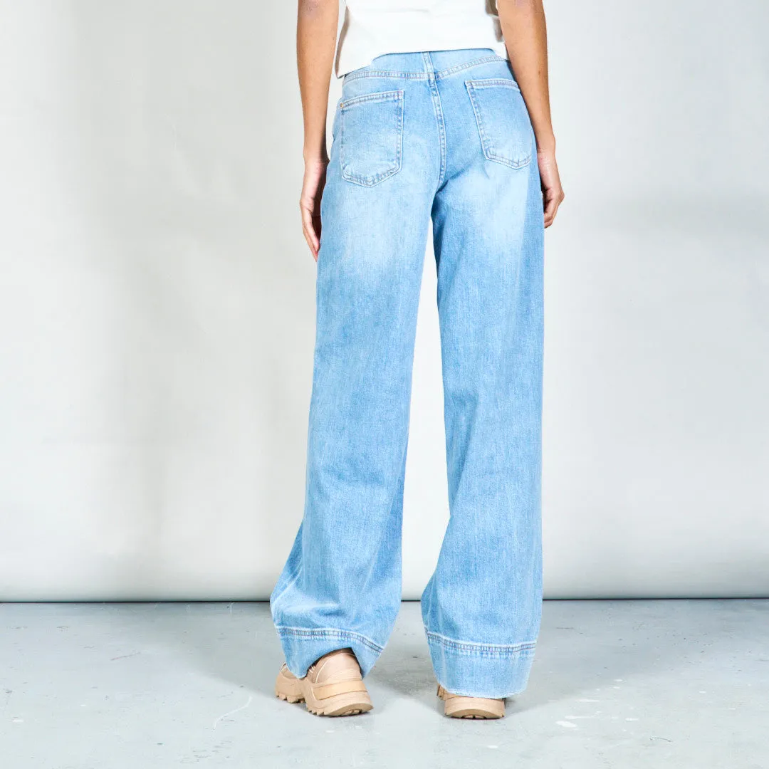 Classic high-waist straight-leg jeans wholesale