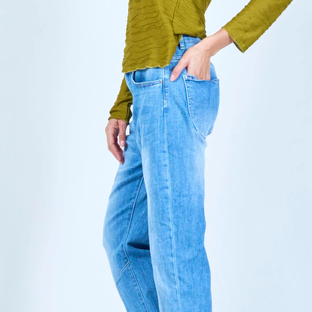 Classic straight-leg jeans with light wash wholesale