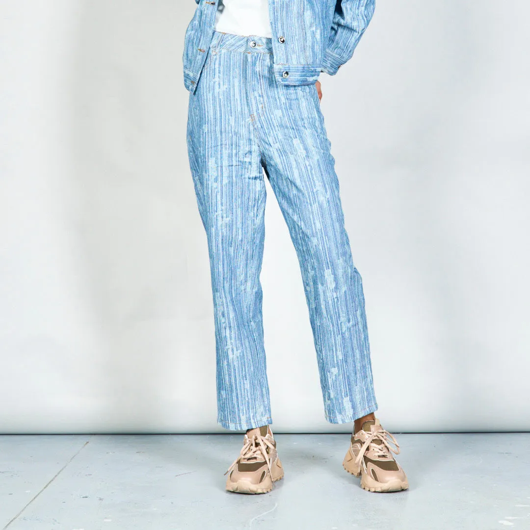 Distressed straight-leg denim pants wholesale