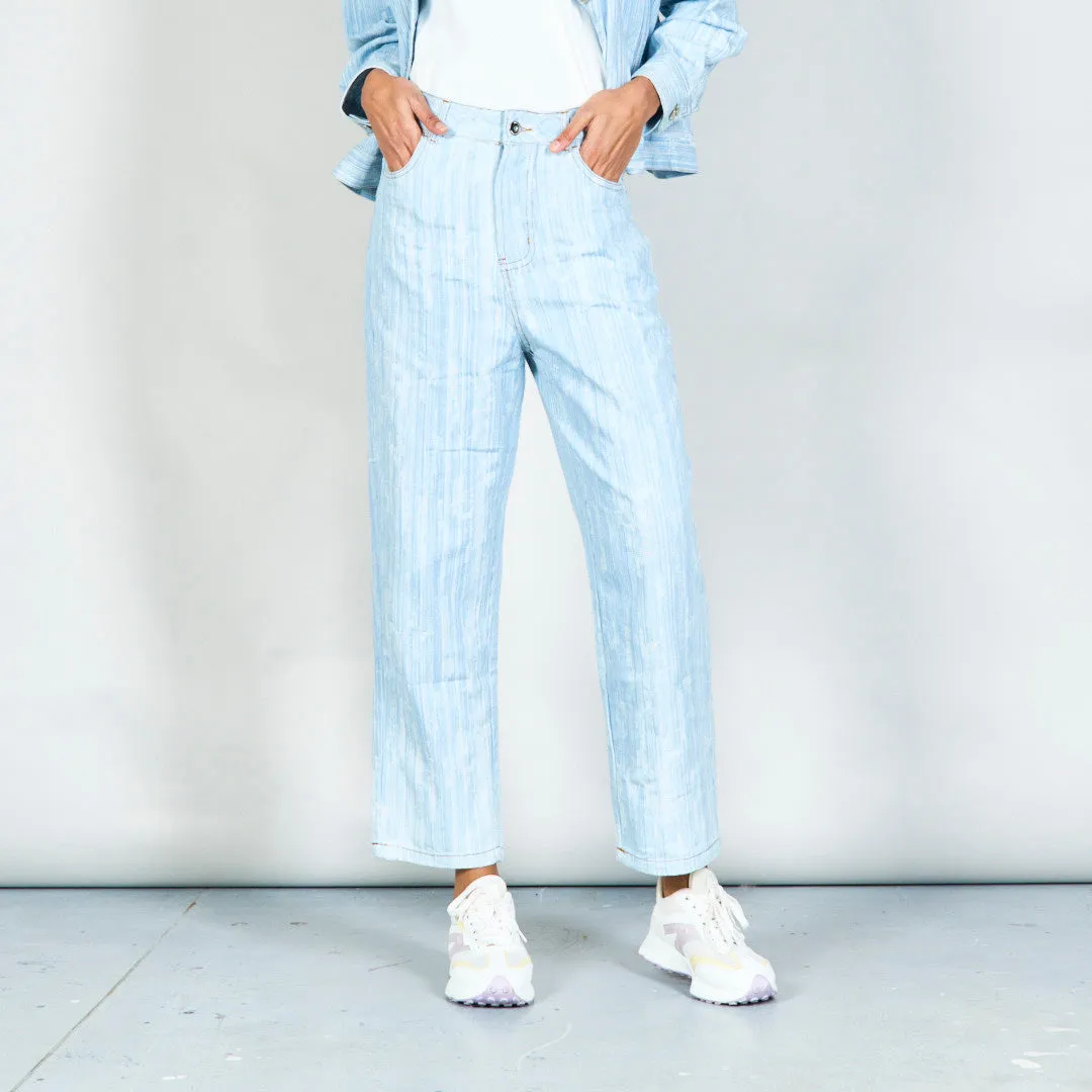 Distressed straight-leg denim pants wholesale