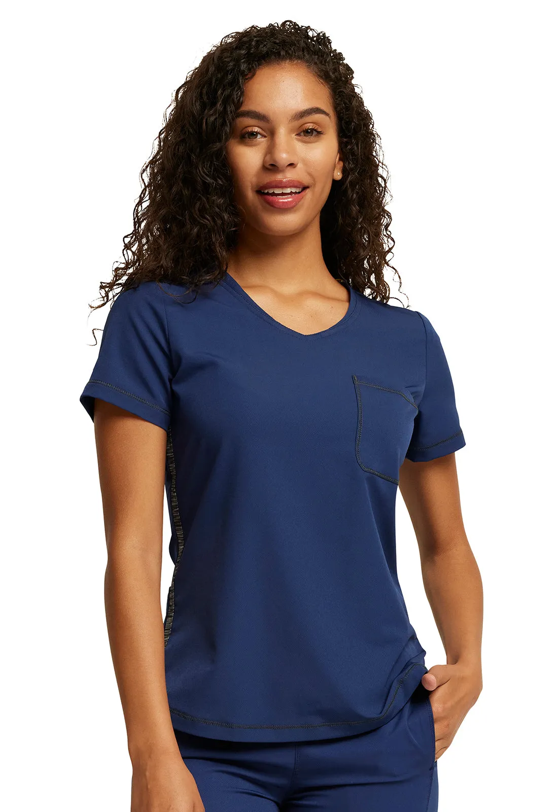 Dynamix - Women's Rounded V-Neck Solid Top