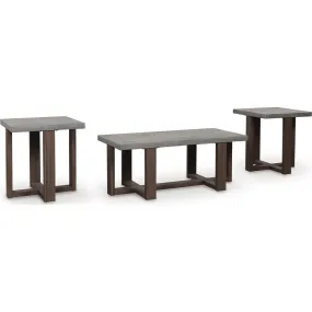 Dynnford 3 Pack Tables - Gray/Brown