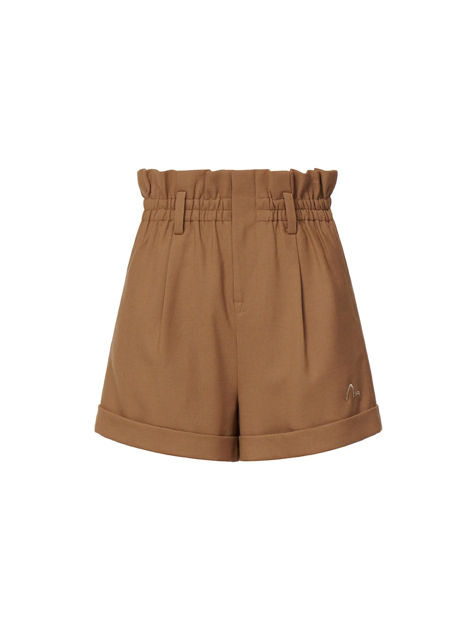 Front Pleat Paper Bag Shorts