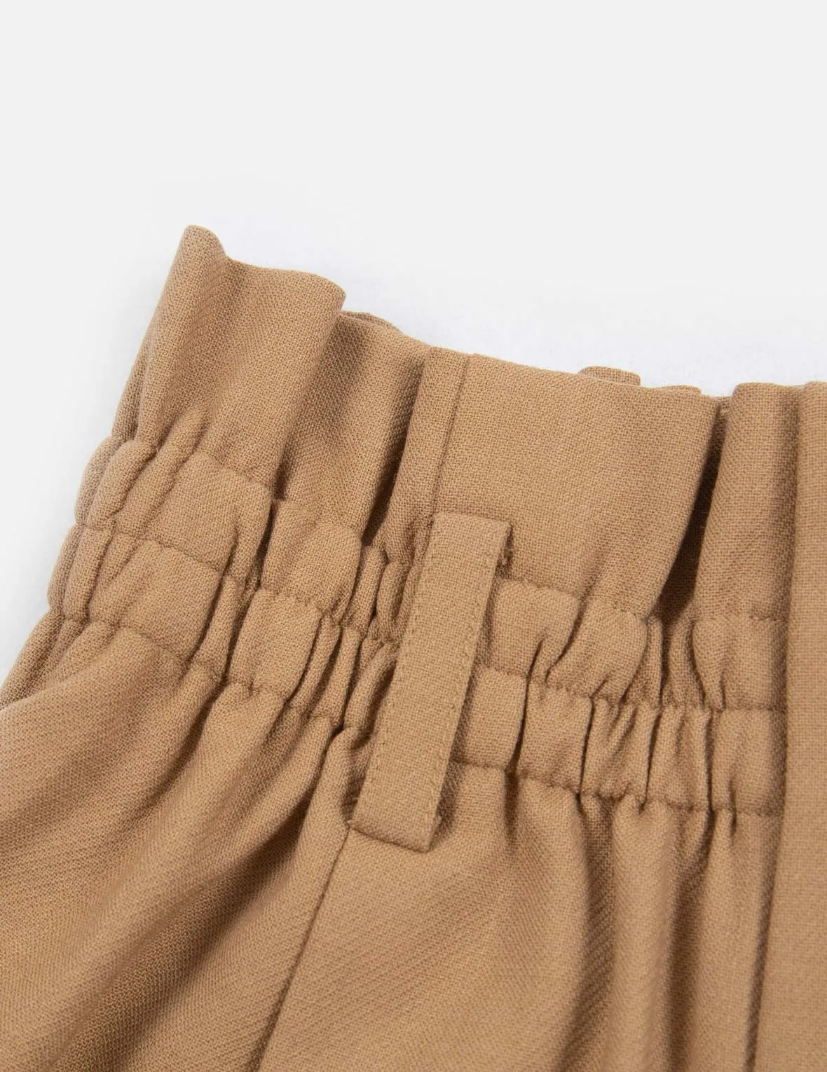 Front Pleat Paper Bag Shorts