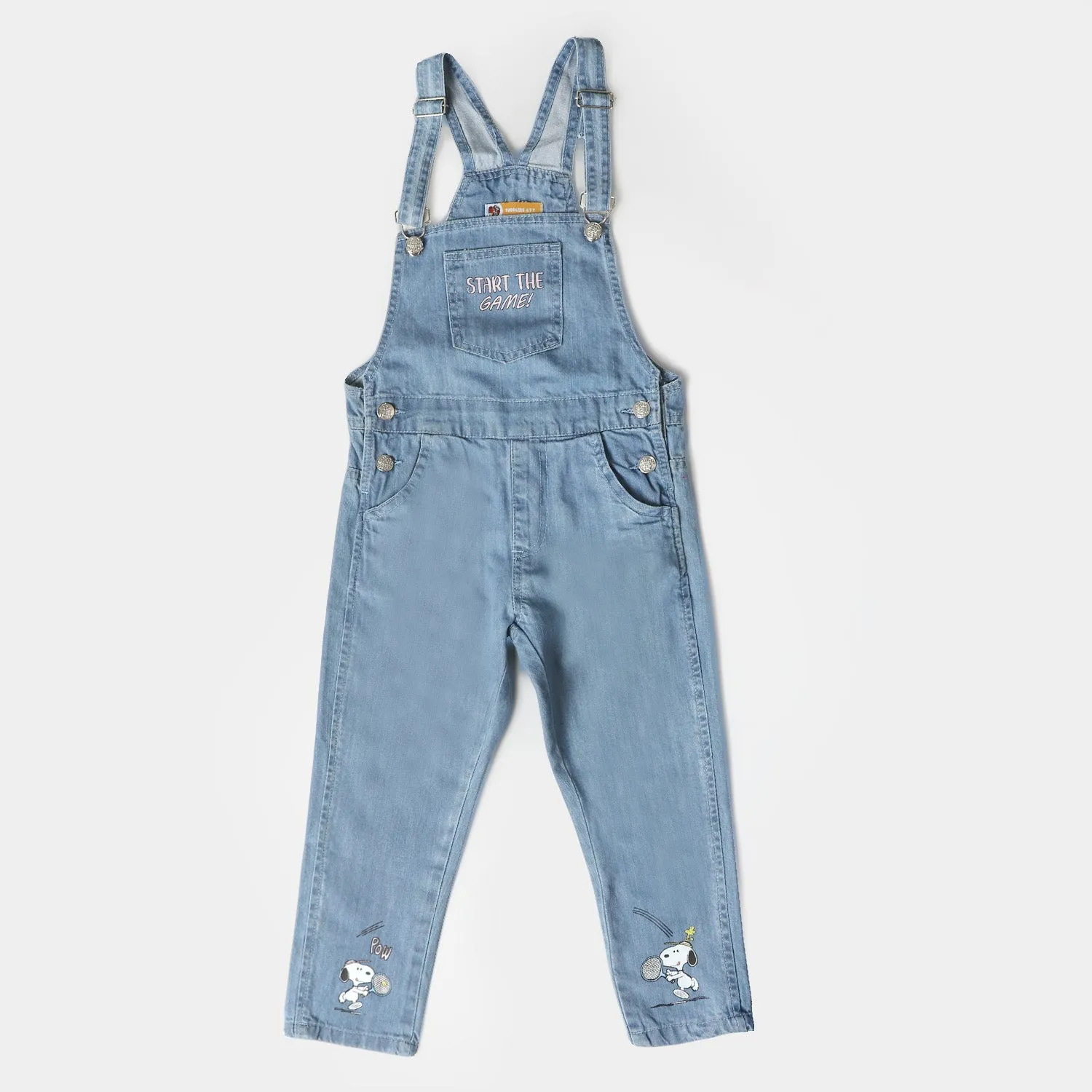 Girls Denim Over All Game - LIGHT BLUE