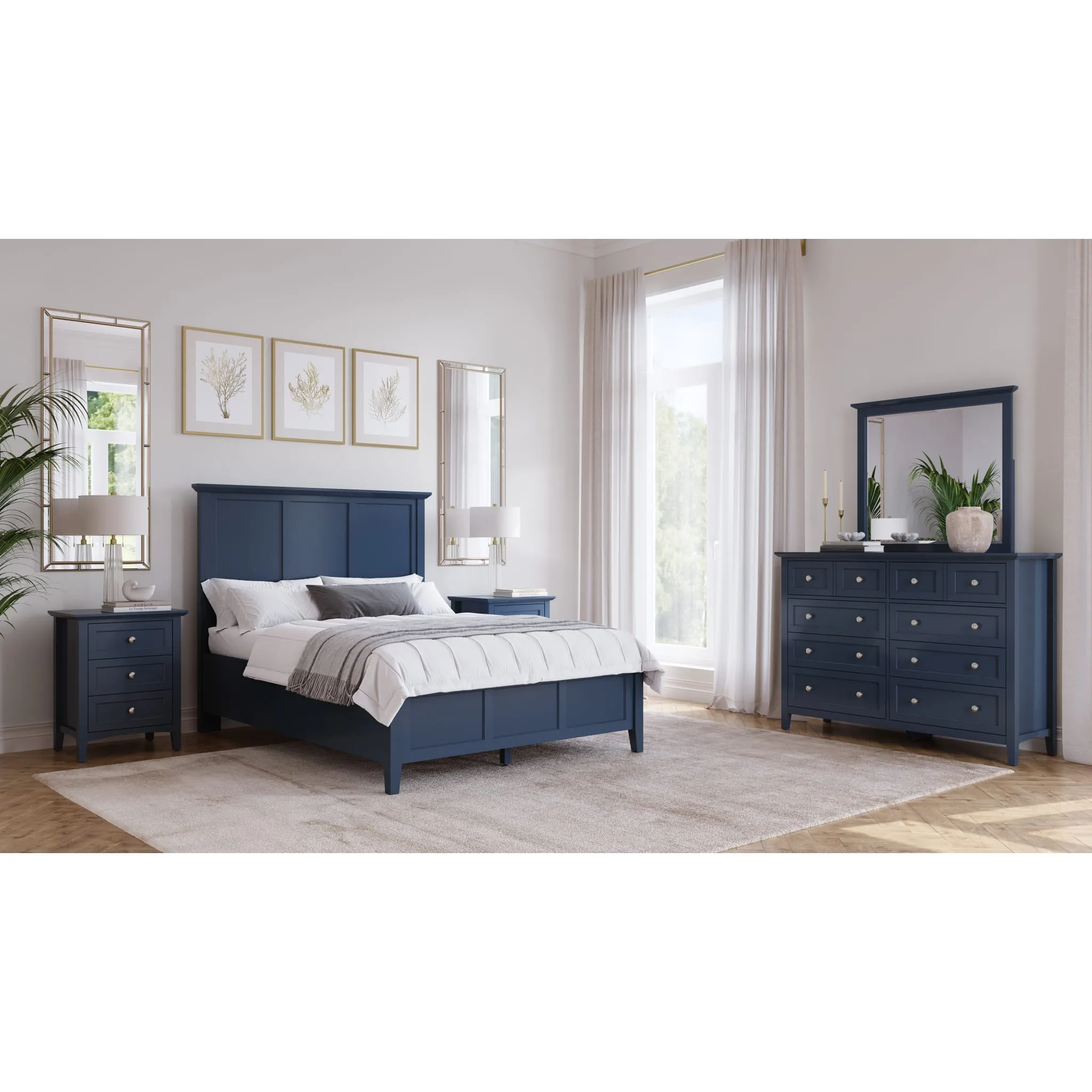 Grace Three Drawer Nightstand in Blueberry