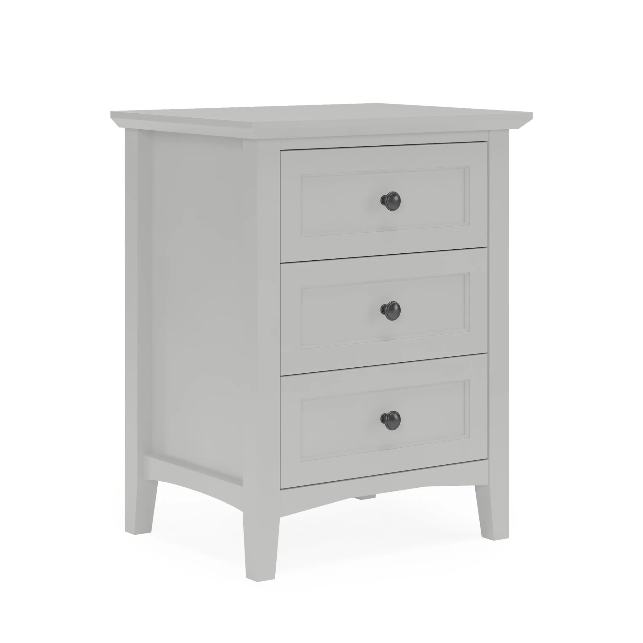 Grace Three Drawer Nightstand in Elephant Grey