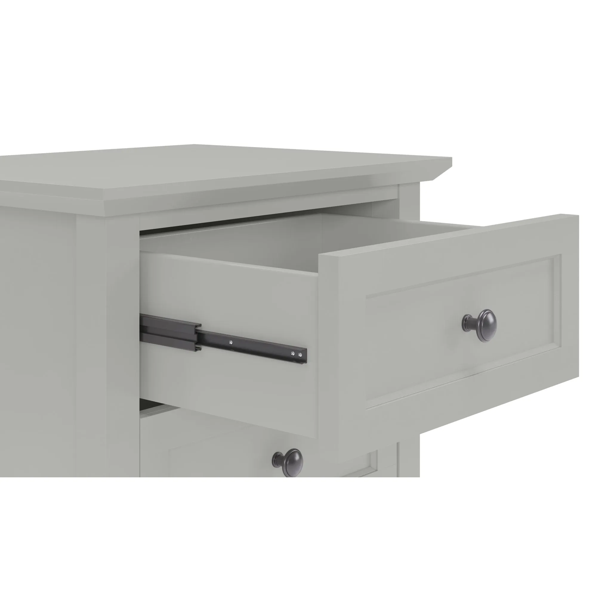 Grace Three Drawer Nightstand in Elephant Grey