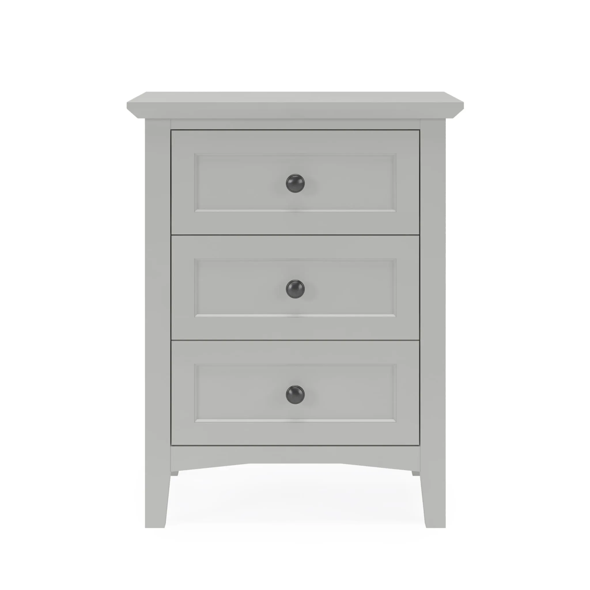 Grace Three Drawer Nightstand in Elephant Grey