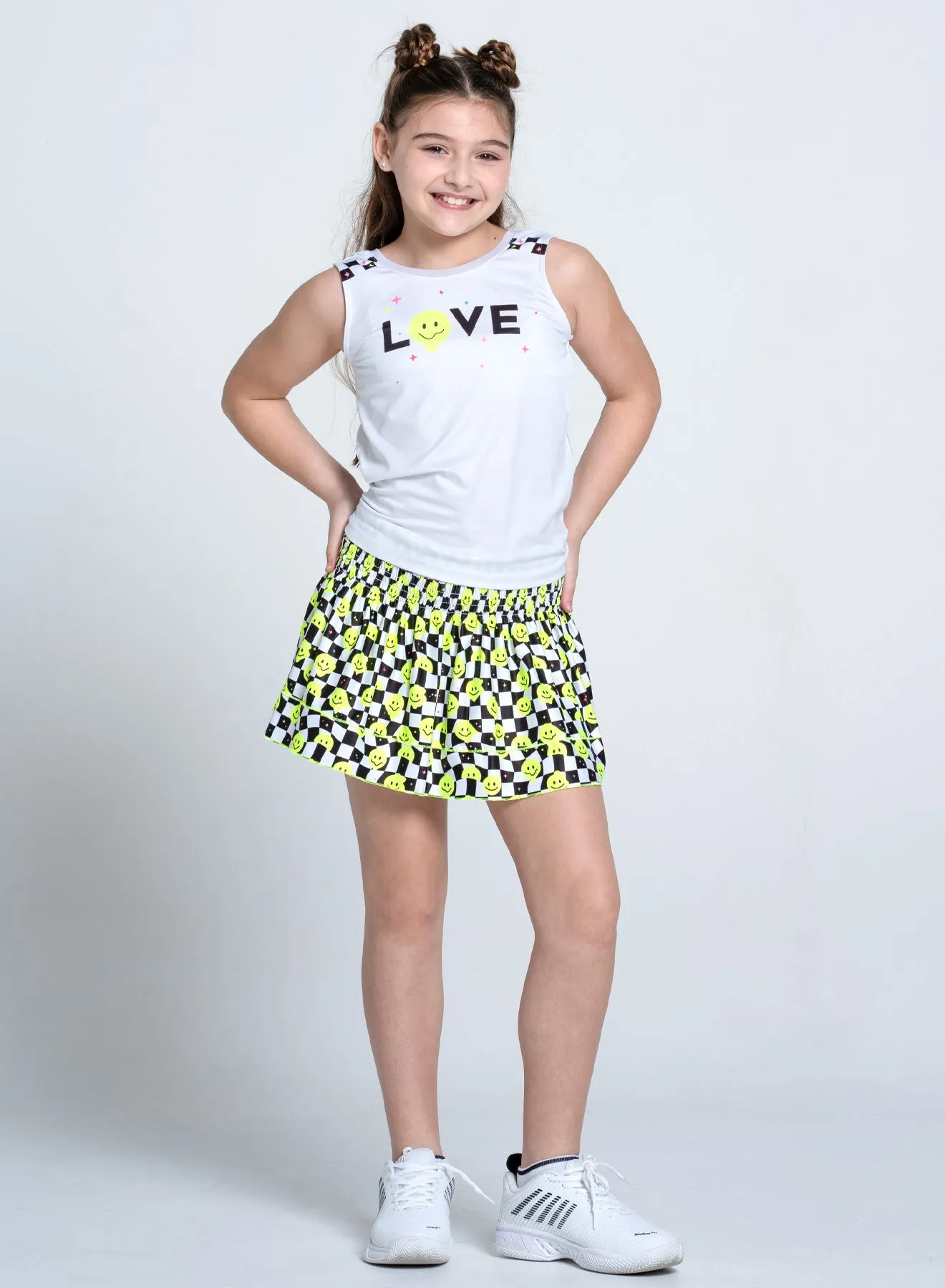 Highly Smiley Smocked Skirt - Girls