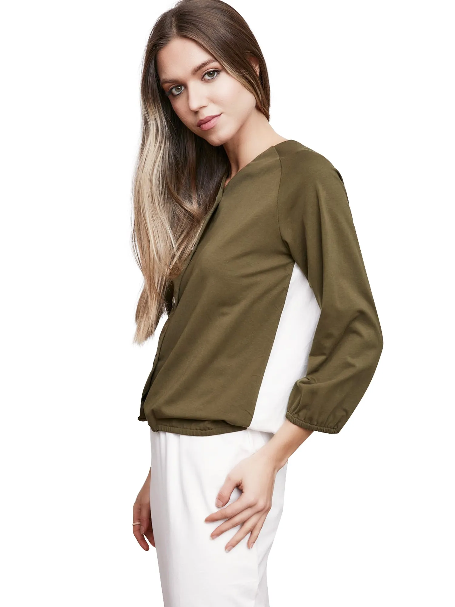 Jay Basic Reagan Button Top