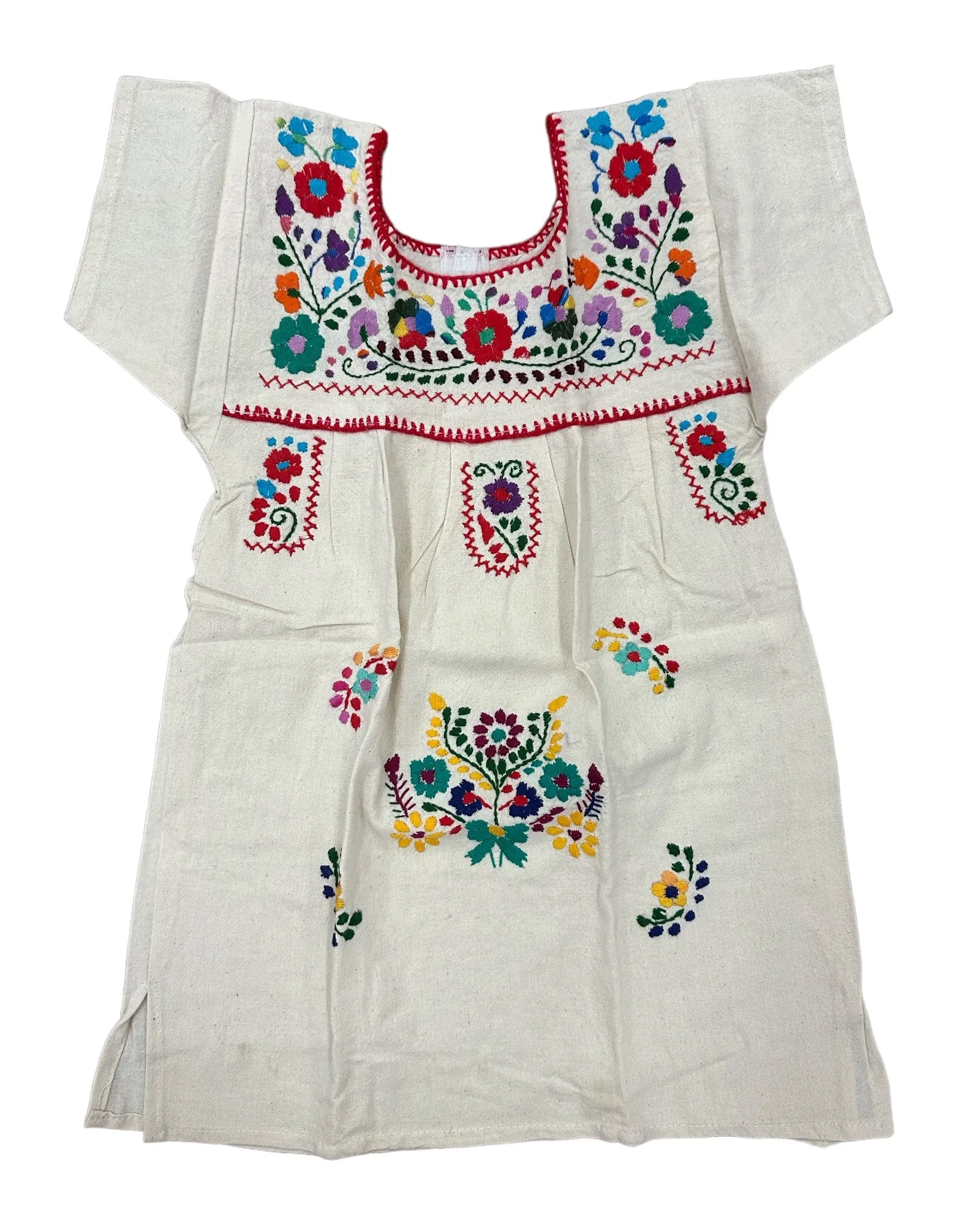 Mexican Puebla Dress for Girls Ivory