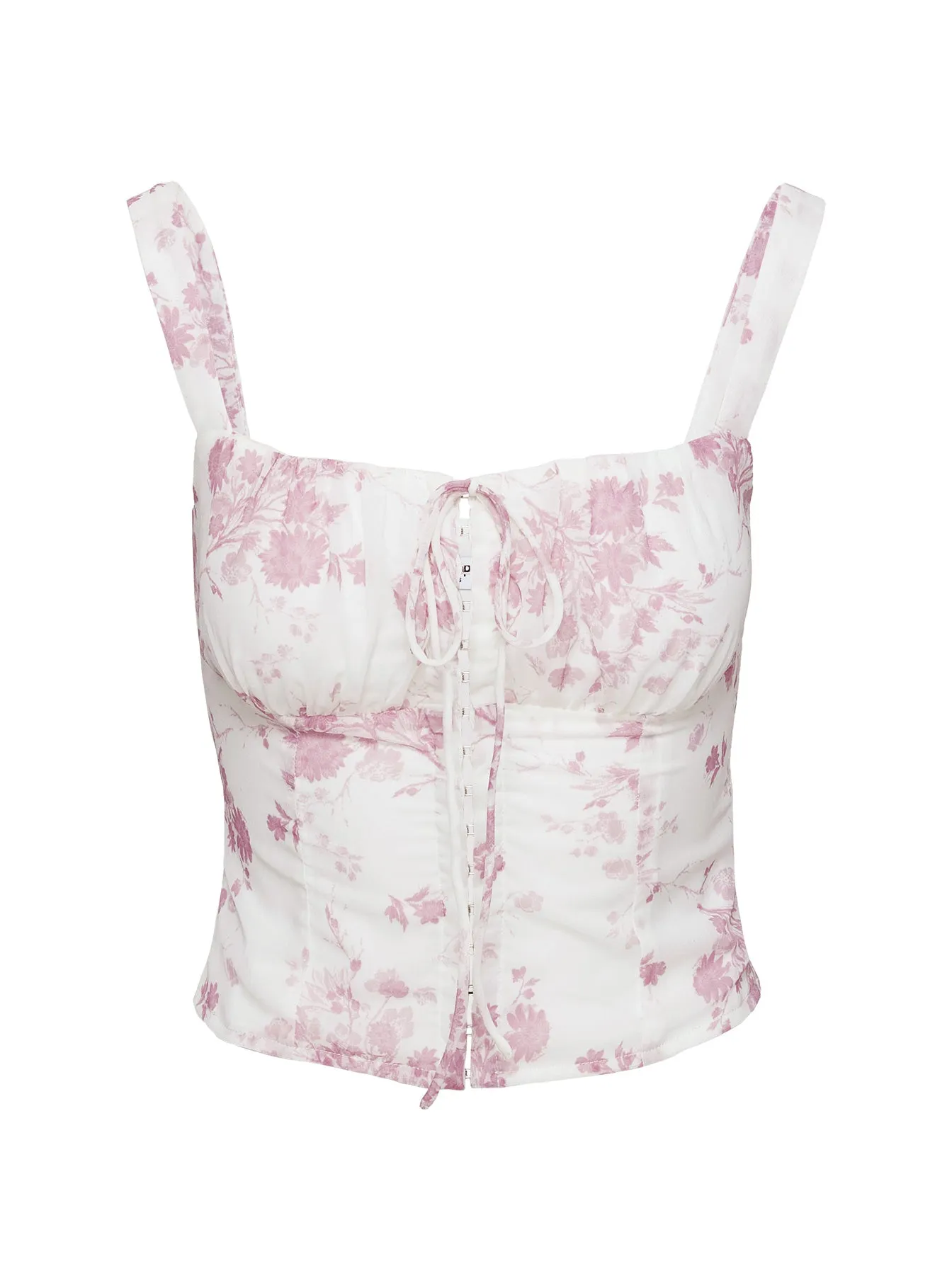 Modern Girl Top White / Pink