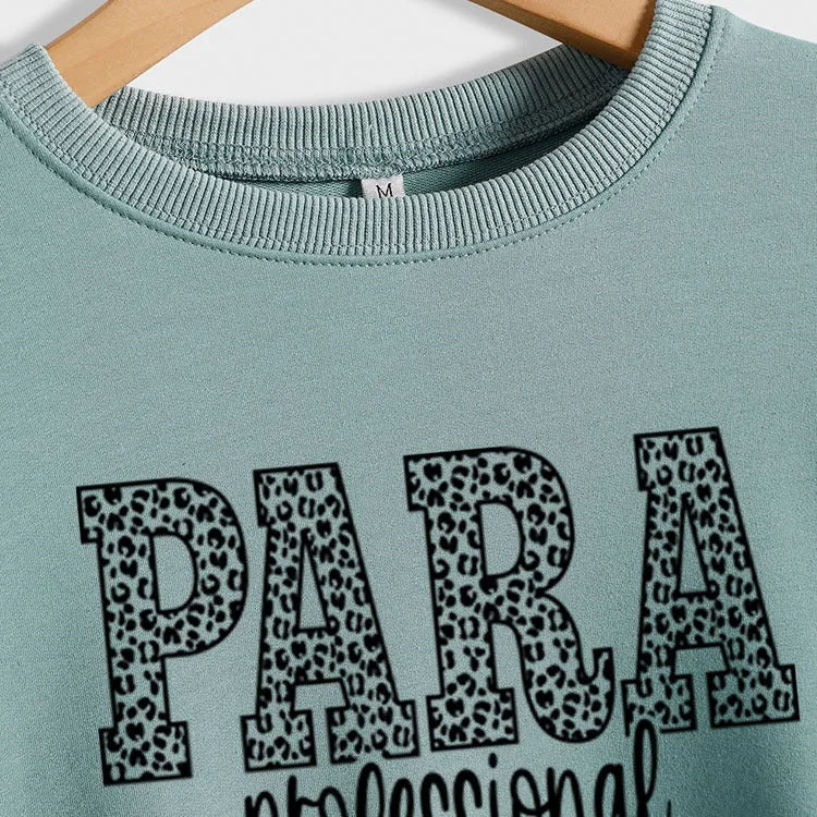 Para Professional Leopard Letter Casual Long Sleeve Women's Sweatshirt