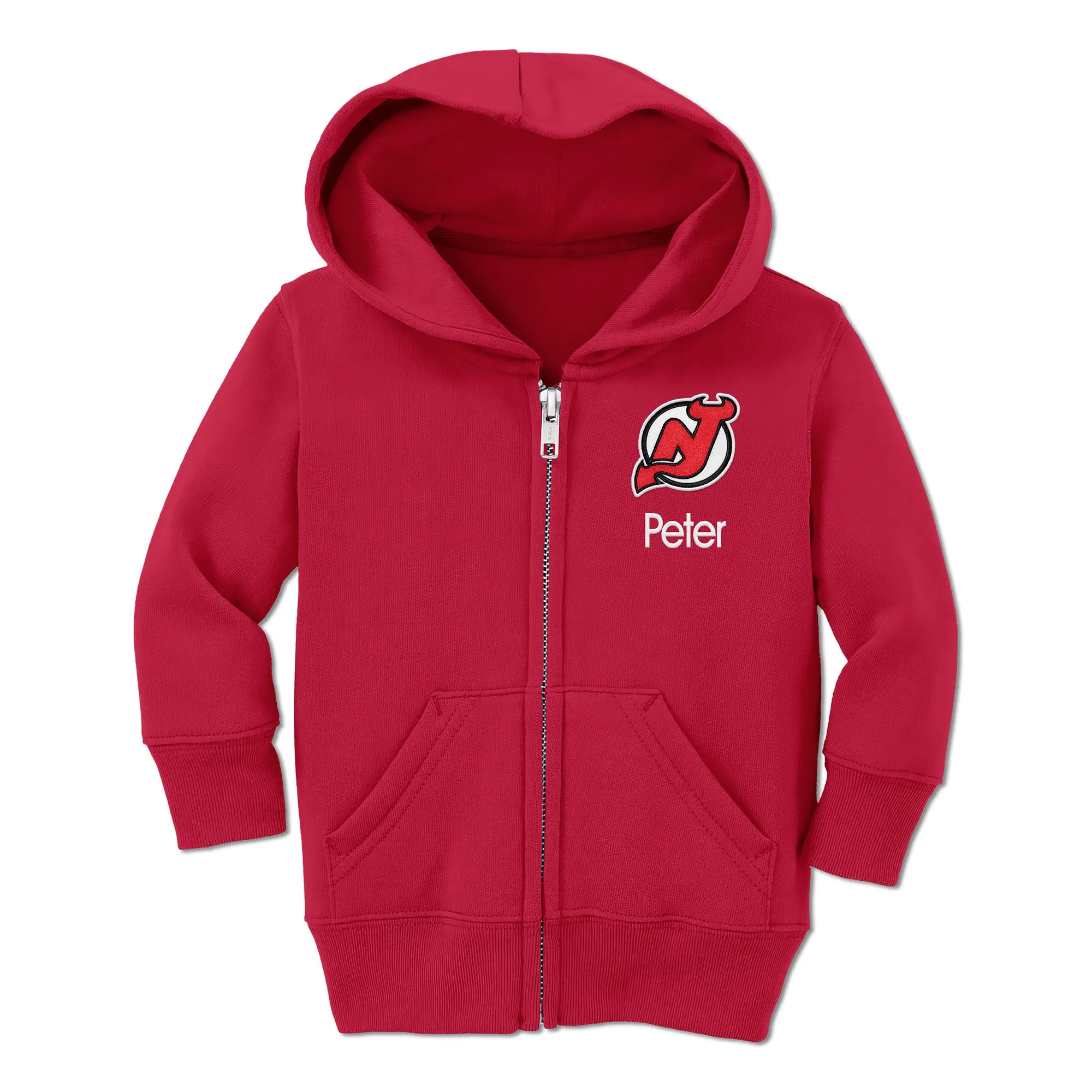 Personalized New Jersey Devils Toddler Full-Zip Hooded Sweatshirt