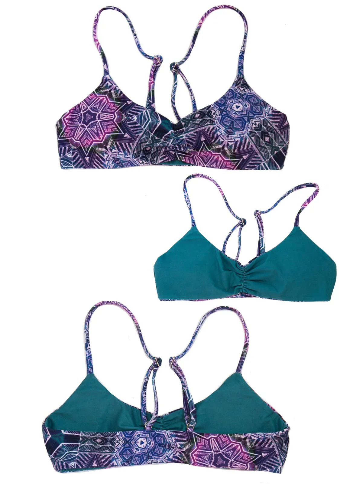 PURPLE HAZE - Reversible SCOOP BIKINI TOP