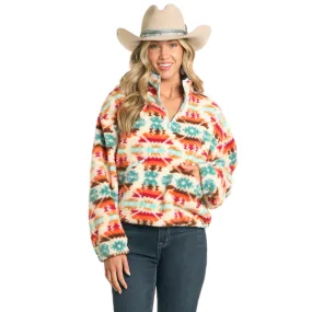 Quarter Zip Aztec Print Sherpa BW91C04476