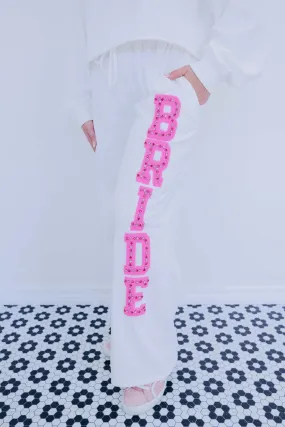 "Bride" Embroidered Sweatpants - Comfy Fabric