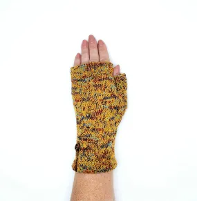 Recycled gold multi cotton blend Kitten Mittens, short