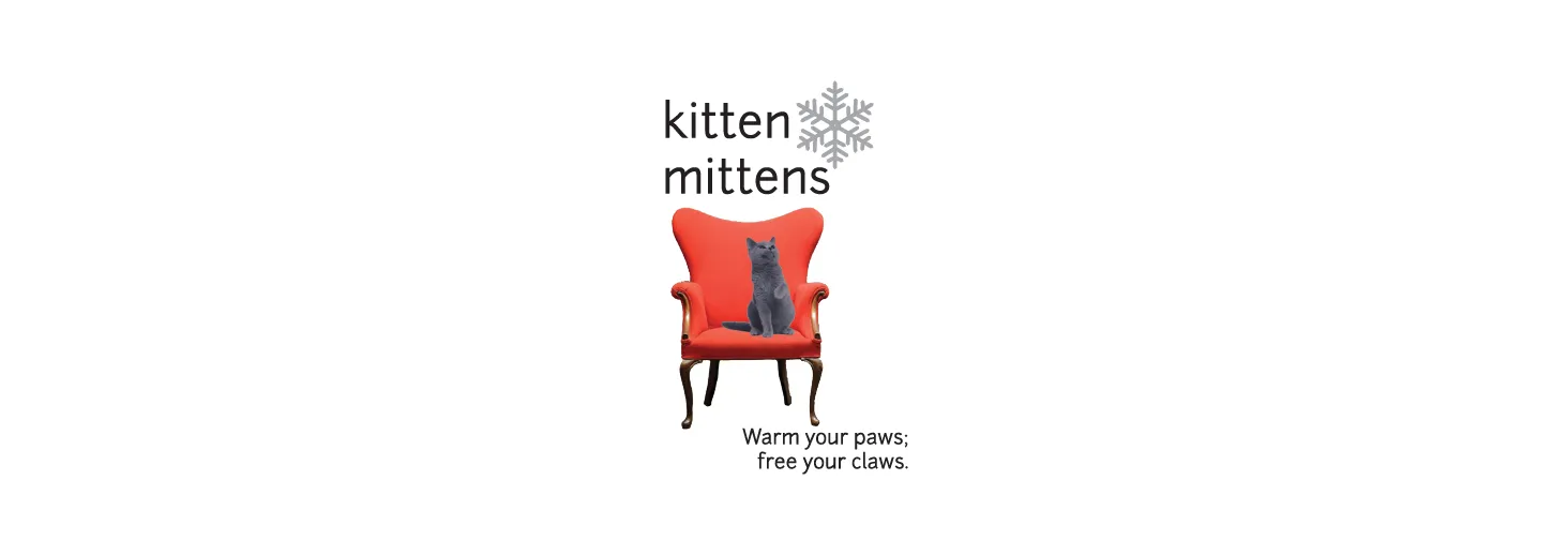 Recycled red & black  cotton Kitten Mittens, long