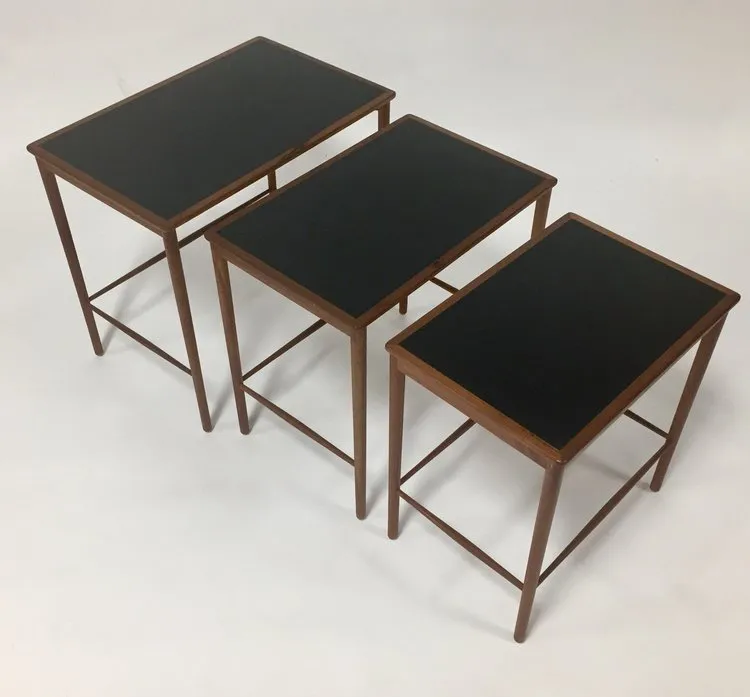 Set of three mid century modern nesting tables made