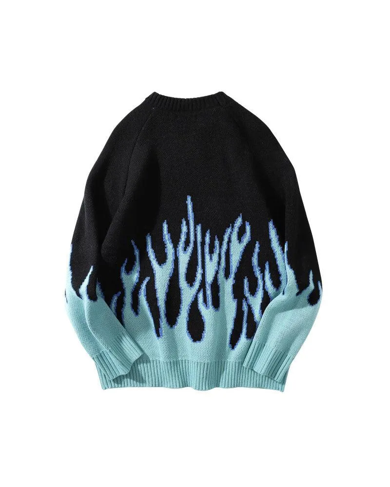 Streetwear Flames Crewneck Sweater