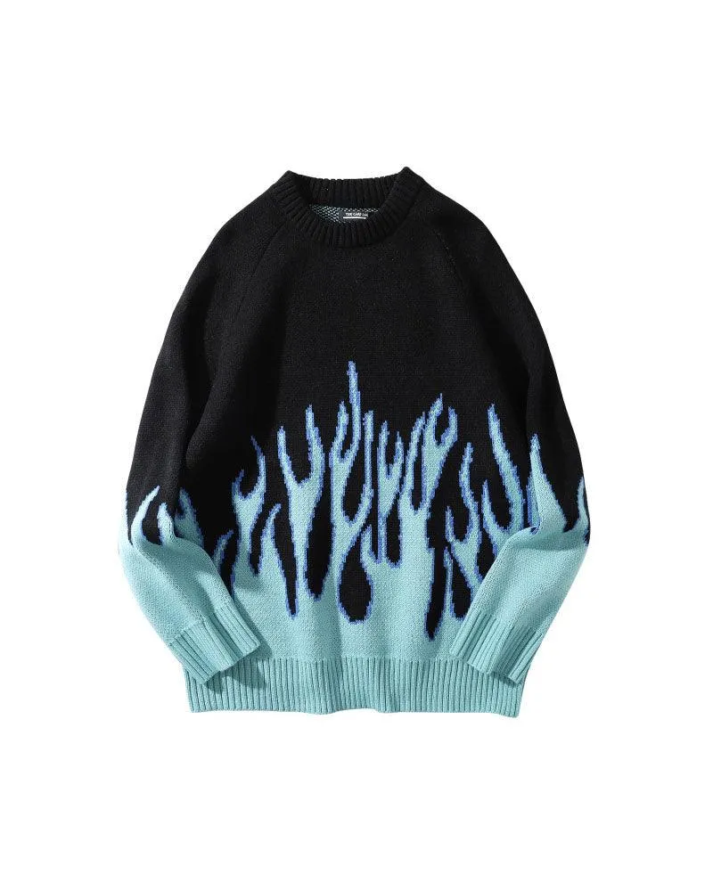 Streetwear Flames Crewneck Sweater