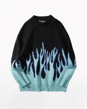 Streetwear Flames Crewneck Sweater