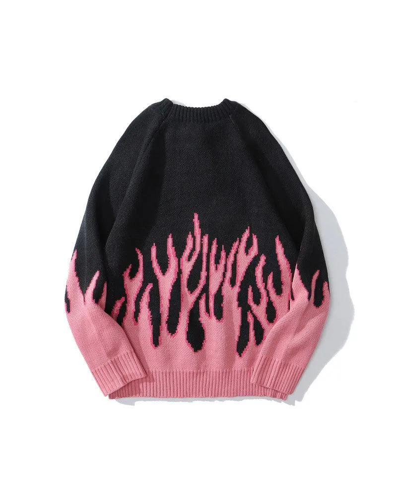 Streetwear Flames Crewneck Sweater