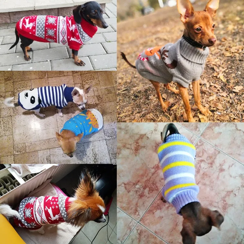 Warm Pet Clothes for Small Medium Dogs Winter Christmas Dogs Sweater