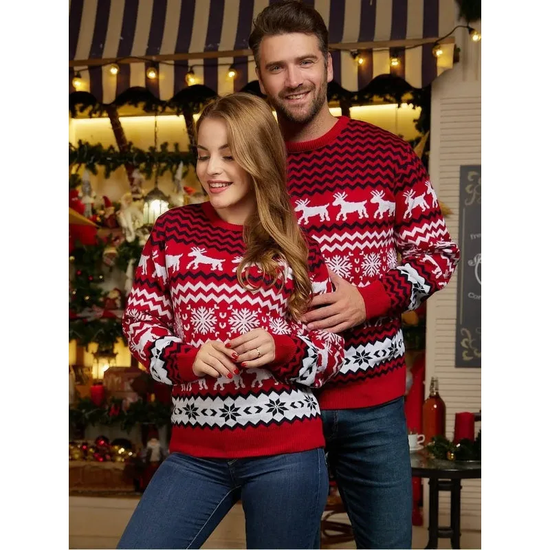 Warm Thick Family Couple Matching Knitted Sweaters