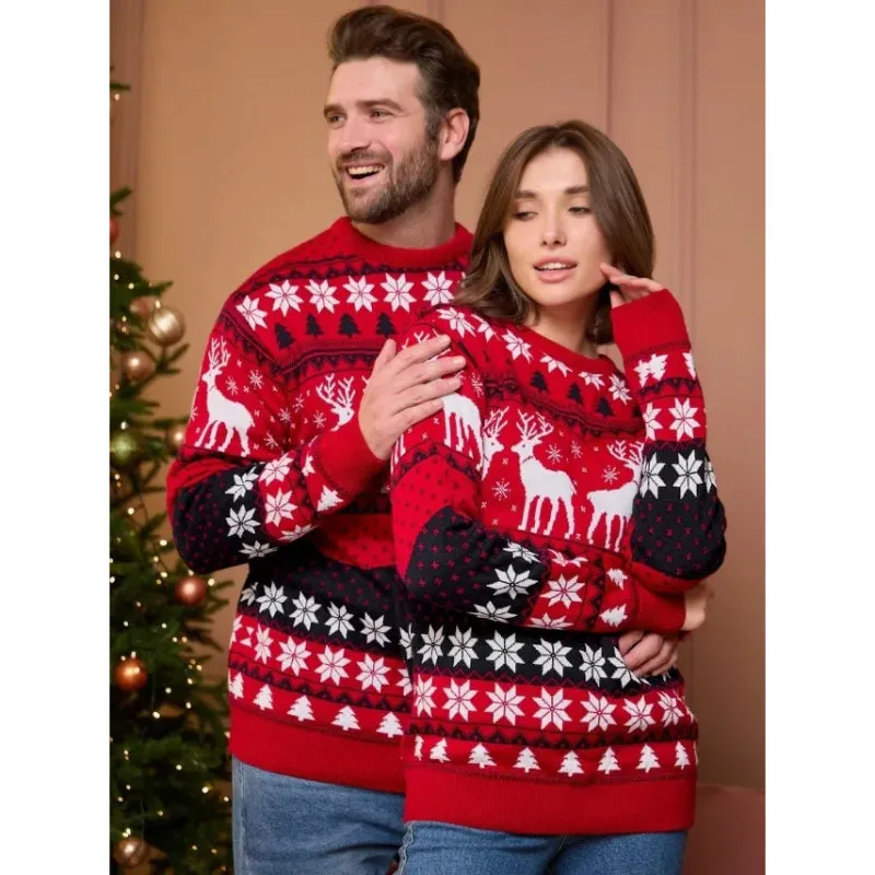 Warm Thick Family Couple Matching Knitted Sweaters