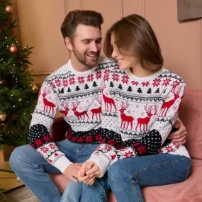 Warm Thick Family Couple Matching Knitted Sweaters