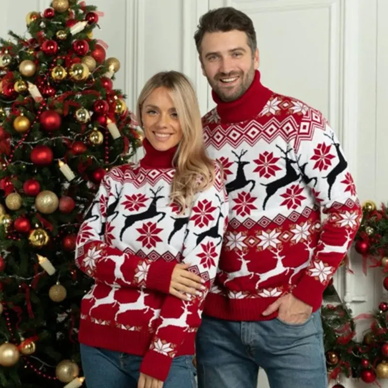 Warm Thick Family Couple Matching Knitted Sweaters