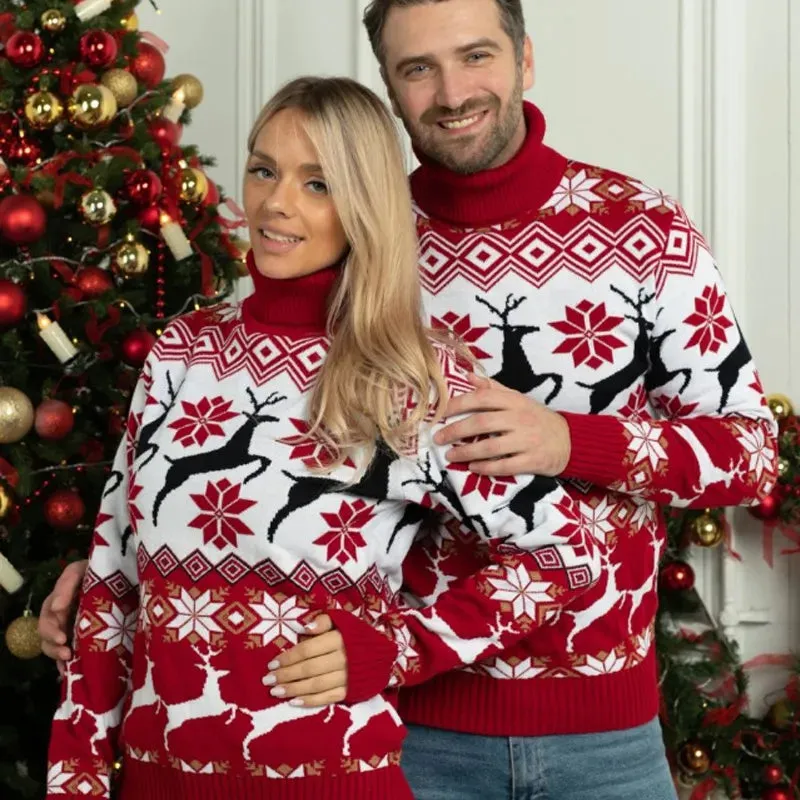 Warm Thick Family Couple Matching Knitted Sweaters